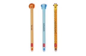 LEGAMI ERASABLE PEN SET OF 3 - SAVANNAH (LION+ELEPHANT+GIRAFFE) VEPSET0003